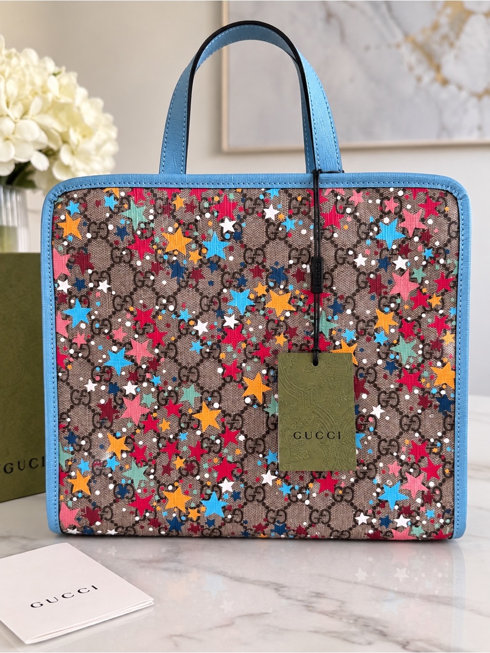 GUCCI GG SUPREME STAR PRINT TOTE